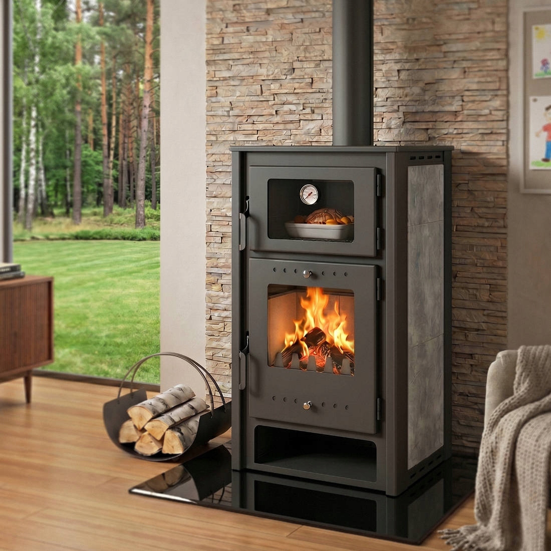 Piec kominkowy BARTEK S 8,5 kW CERAMIC - obrazek 7